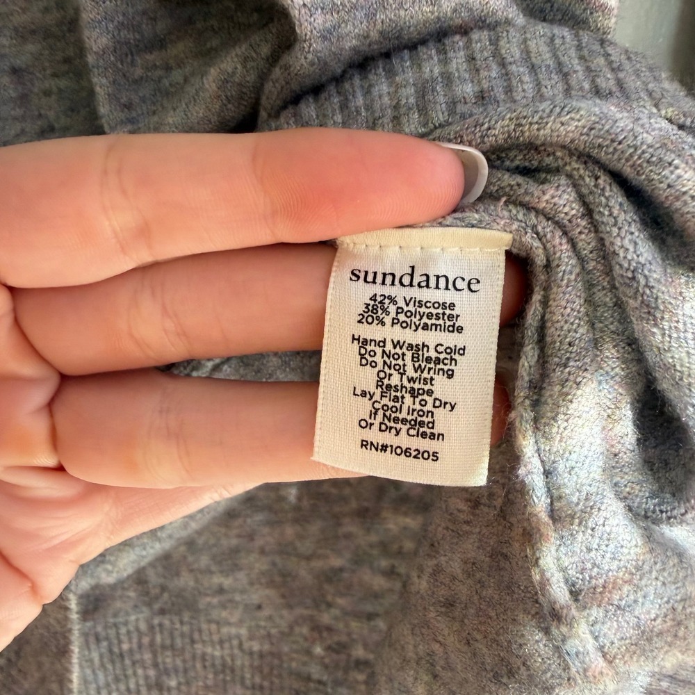 Sundance Women's Gray Marled Twist Front Sweater Long Sleeve Size M - Picture 5 of 8